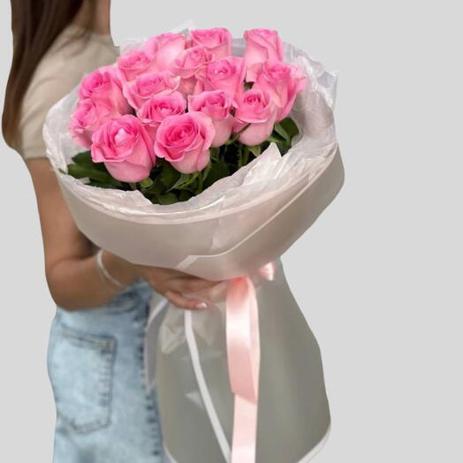 Mother s day Celebration _ 15 pink roses Bouquet