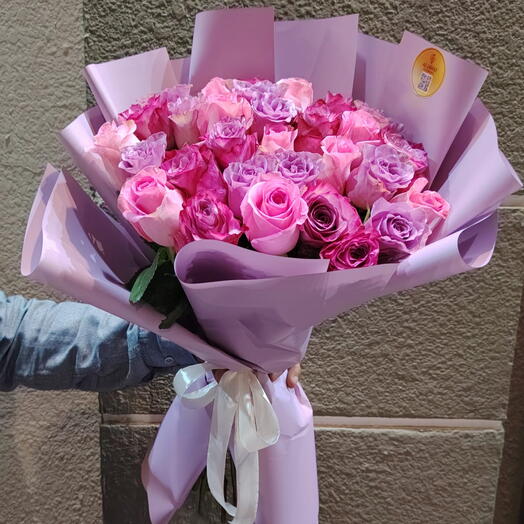 Pink and Purple Rose Bouquet