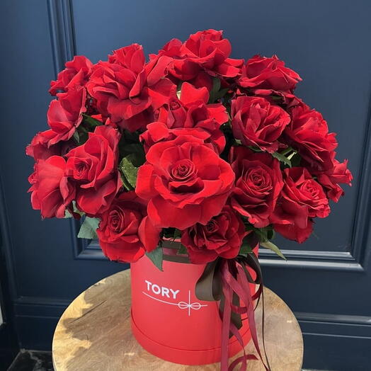 Roses françaises dans une boîte "À jamais vôtre"