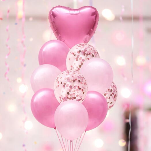 Розовые гелиевые шары, набор из 18 шт.