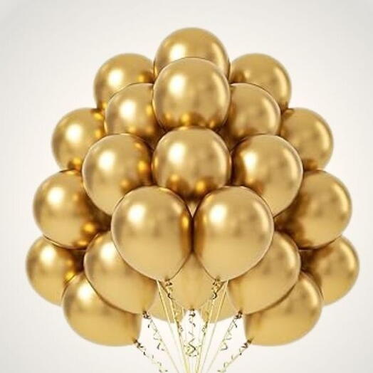 مجموعة بالونات ذهبية معدنية مكونة من 21 قطعة