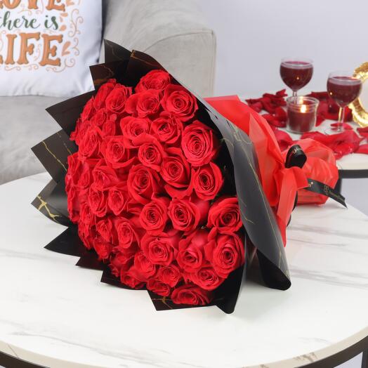 With Love 51 Red Roses Bouquet