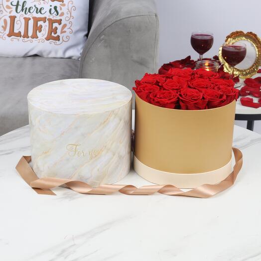 Souvenirs Précieux 13 Roses Rouges Éternelles Boîte d'Amour