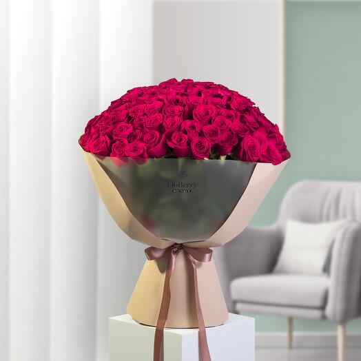 Envoltura para 101 rosas rosadas