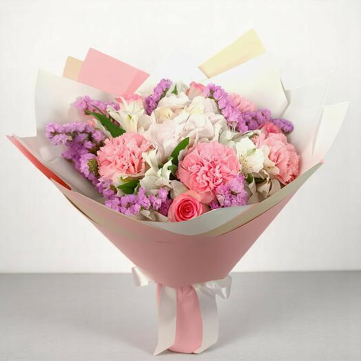 Soft Pink Mixed Flowers Bouquet
