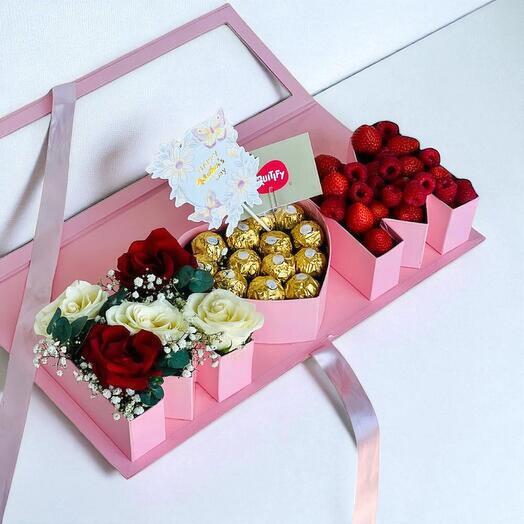 For My Best Mom -Roses, Berries and Ferrero