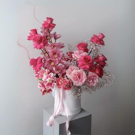 Fuchsia Rose Orchid Box