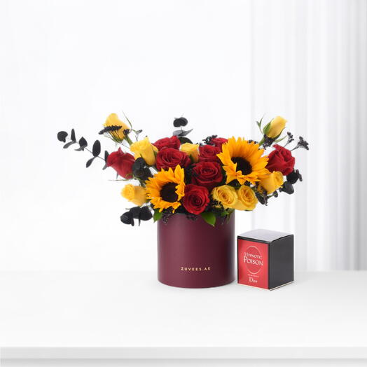 Коробка Crimson Sol Bloom с парфюмом Dior Hypnotic Poison