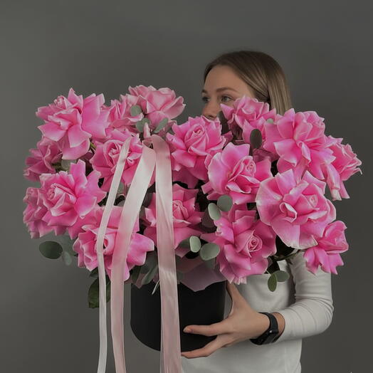 Roses premium ouvertes en boîte