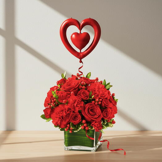 Сердца в цвету – ваза любви   гигантский шар в форме сердца