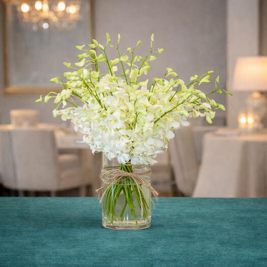 Snowfall Orchids Vase