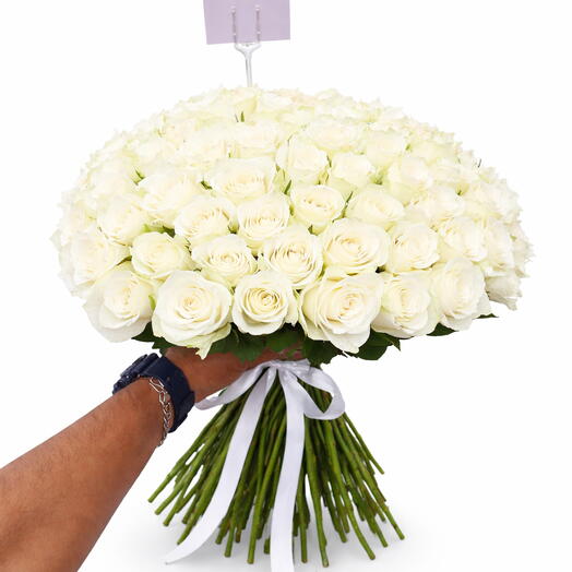 White rose bouquet 101pcs