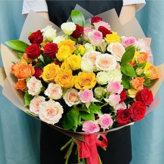 35 mixed baby Rose bouquet-677