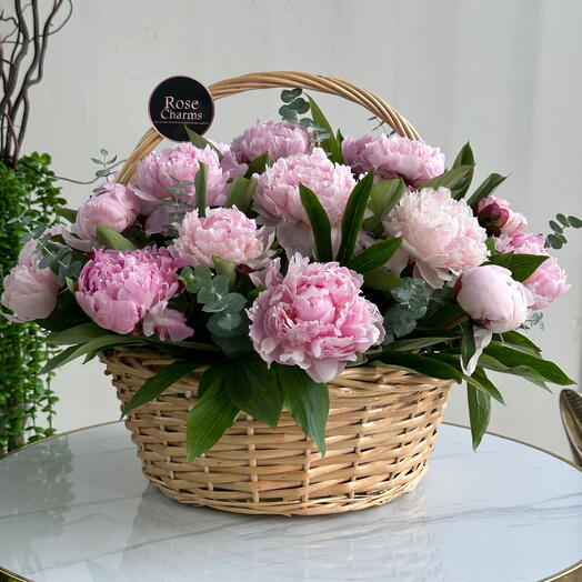 Pink Peony Basket - 21