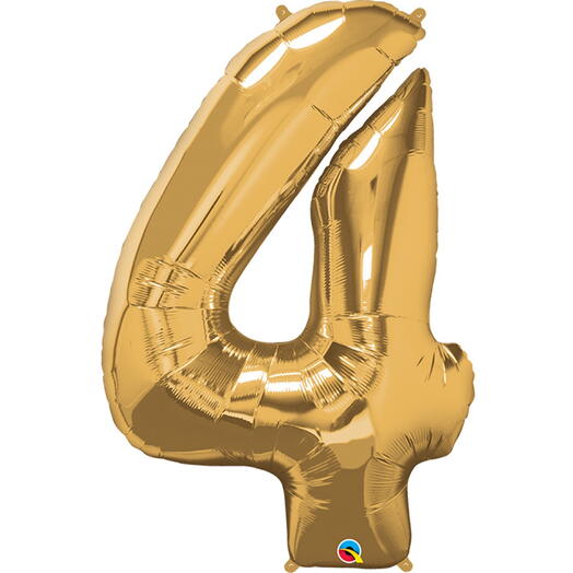 Golden Number Four Helium Balloon-5357