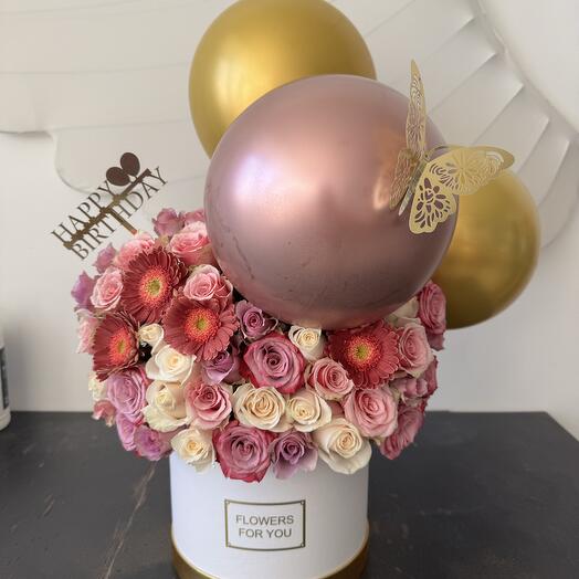 Caja de cumpleaños rosa