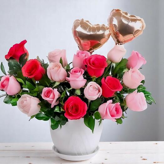 Flower with balloons