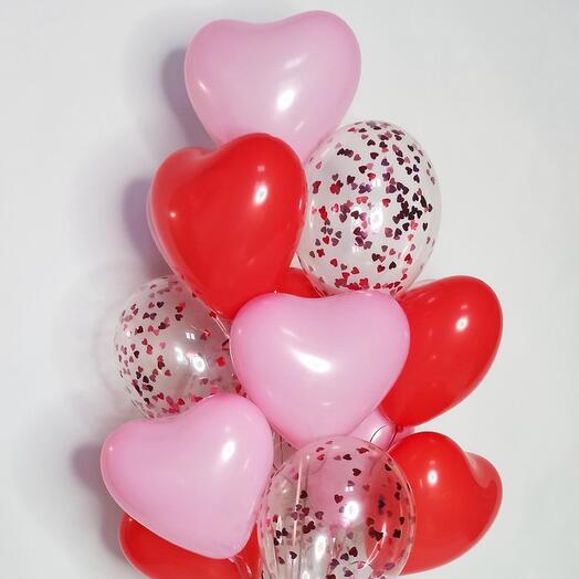 Heart explode Helium Balloon set