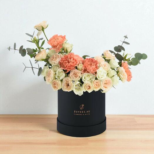 Coral Frost In Black Bloom Box