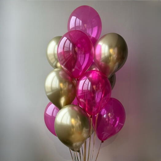 Комбо из 12 шаров Розово-золотая элегантность