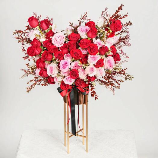 Soporte para arreglo de rosas Amor Eterno