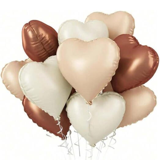 9 globos de foil con helio en forma de corazón multicolores 4-5645
