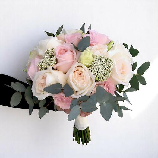 White   Blush Pink Bridal Bouquet