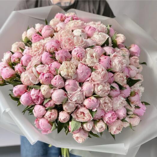 bouquet de 101 pivoines roses