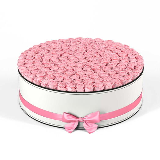 Circle of Love - 101 Pink rose in Round Box