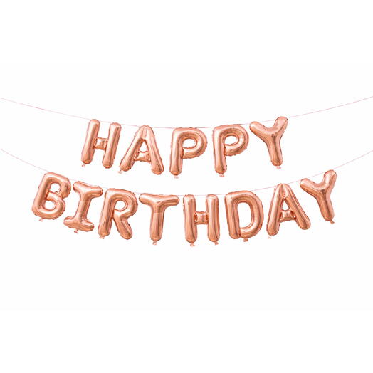 Блестящая гирлянда из шаров цвета розового золота для дня рождения