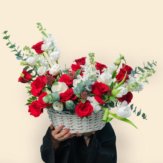 Цветочная корзина Розовый кварц