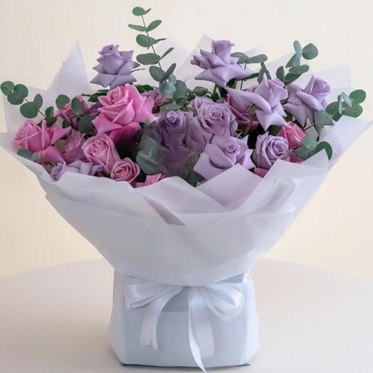 Дизайнерский букет: комбинация лаванды и розового