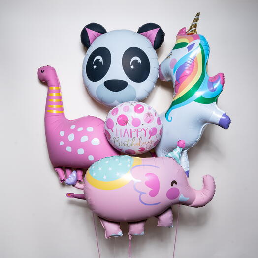 Unicorn   Friends Happy Birthday Foil Balloon Set 7450