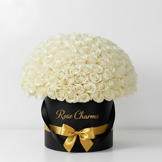 101 Pure White Roses Box