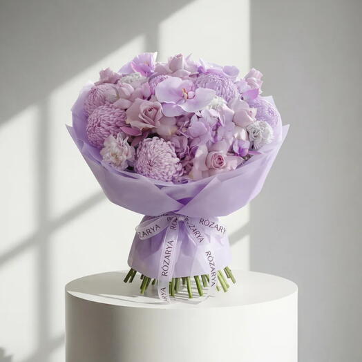 Аметистовое Облако Мечты: Орхидея, Роза   Хризантема Люкс