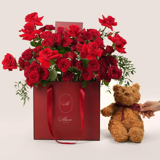 The Bag of Desire - Red Roses and Teddy
