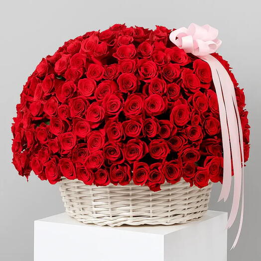 Panier de 365 roses rouges de luxe