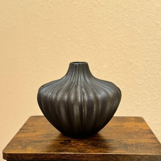 Black ceramic vase