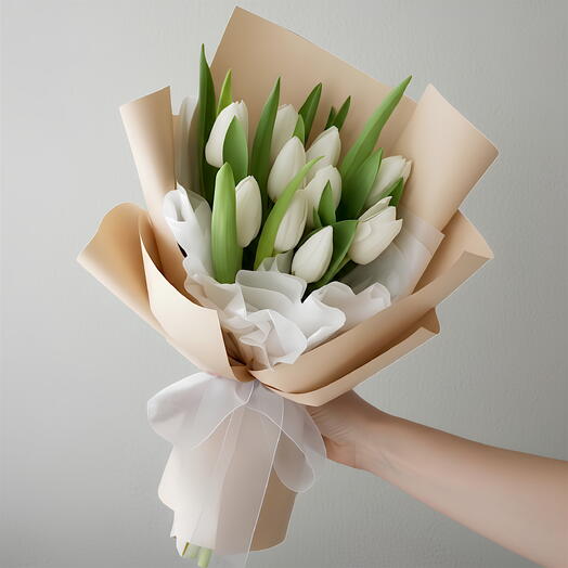 White Tulip Bouquet 11 stems