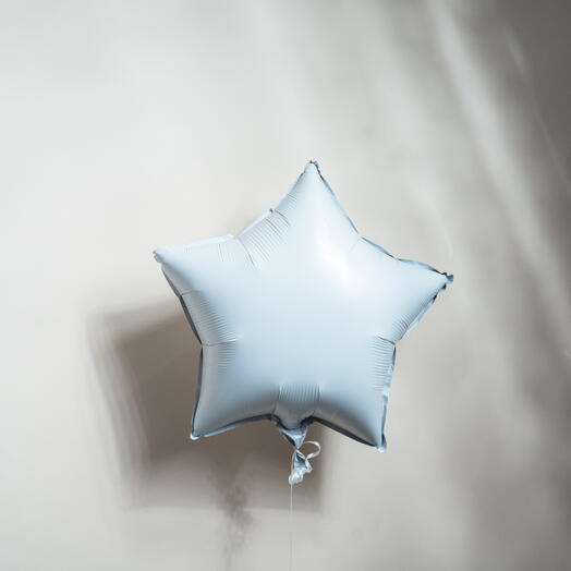 Белый фольгированный шар в форме звезды 7393