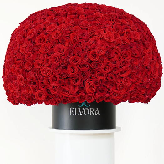 Коробка Crimson Beauty с красными розами