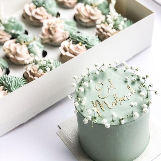 Мини-торт с 8 капкейками