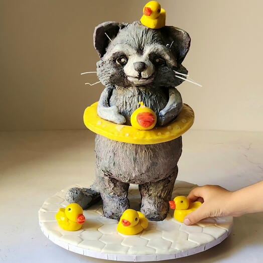 كعكة راكون ثلاثية الأبعاد