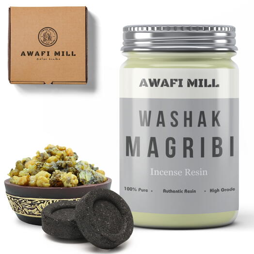 AWAFI MILL Washak Magribi Galbanum | Угольные таблетки - флакон 100 г с 20 таблетками