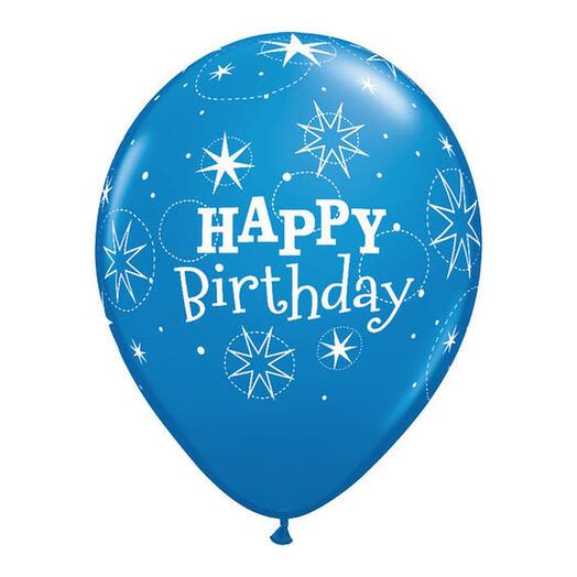 С Днём Рождения Резиновый Шар Синий 2