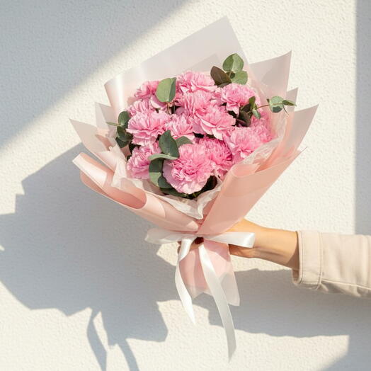 Pink Promise – 11 Carnations Bouquet | Same-Day Delivery Dubai