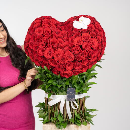 3D сердце Нежность с орхидеей