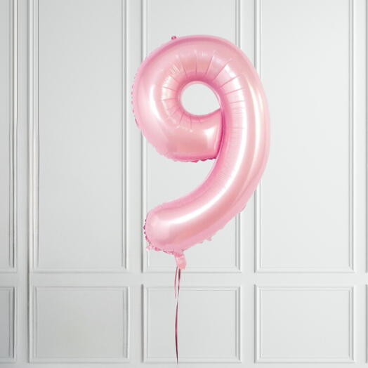 Number 9 pink balloon