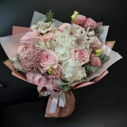 Pastel Pink and White Flower Bouquet