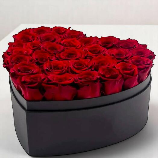 Heart Box of 40 Red Roses | Romantic Flowers in a Heart-Shaped Gift Box